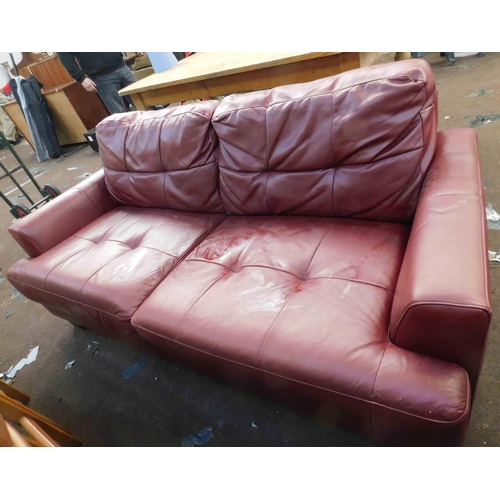 559 - Oxford faux leather 2 seater sofa-feet as seen