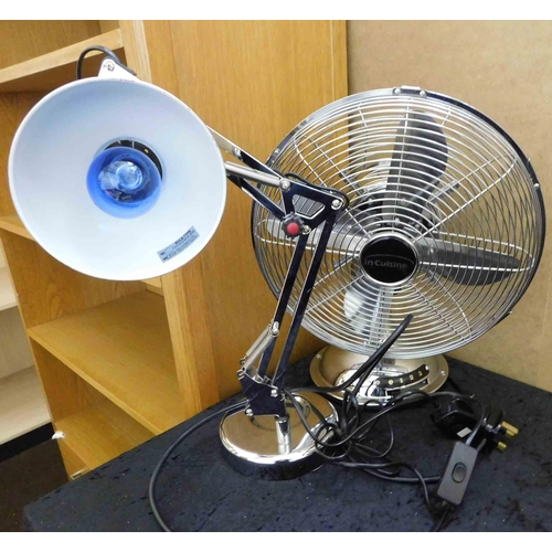 562 - Desk lamp and fan - unchecked