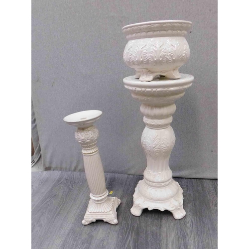 570 - Ceramic jardinaire stands