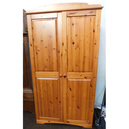 618 - Solid pine double wardrobe