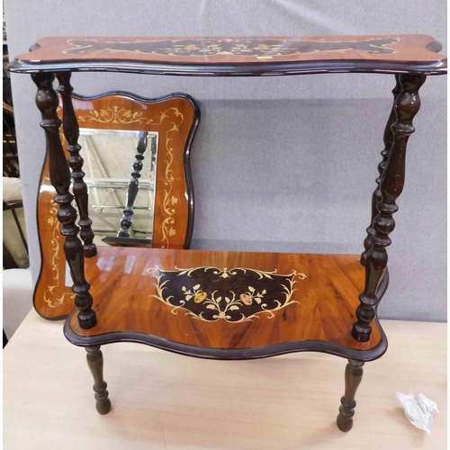 634 - Inlaid mirror & side table