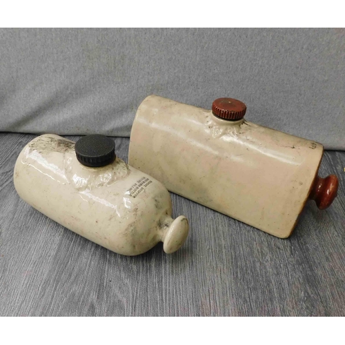 645 - Two Stoneware hot water bottles