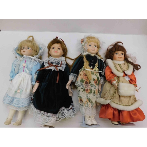 683 - 4x Porcelain dolls