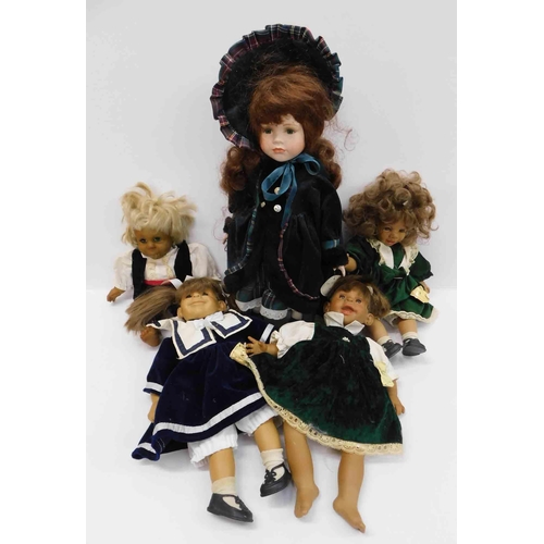 72 - Four - Aries Spanish expression dolls & Leonardo collection porcelain doll