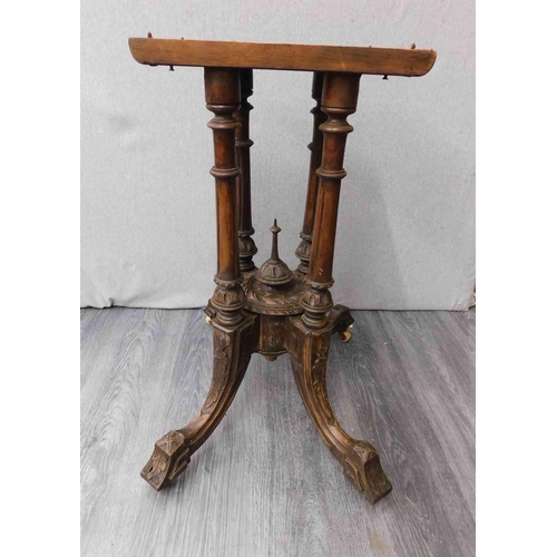 728 - Ornate table base with ceramic castors