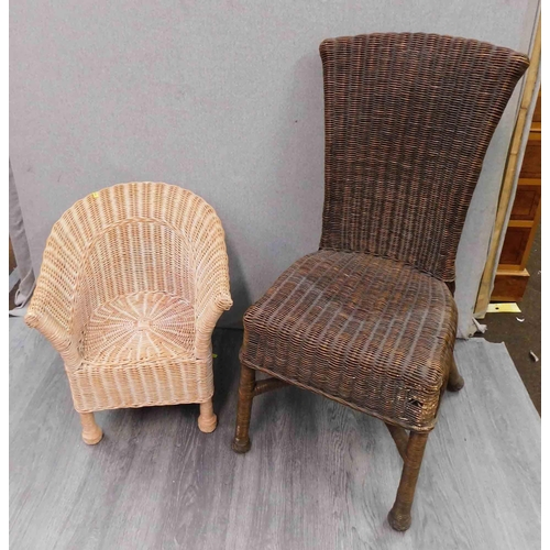 761 - 2x Rattan/ wicker chairs - 1x child's