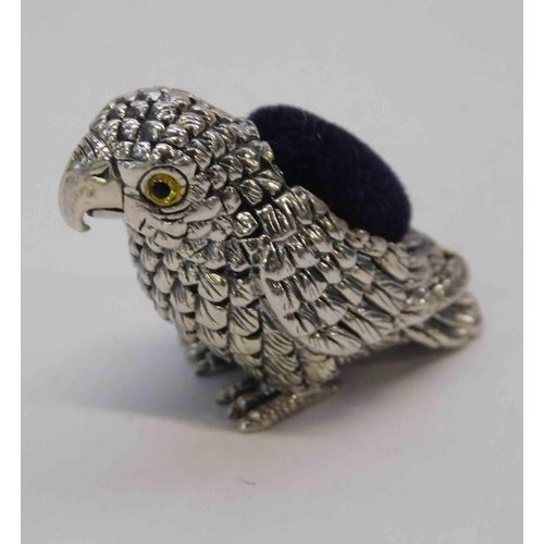 96 - Silver - parrot pin cushion