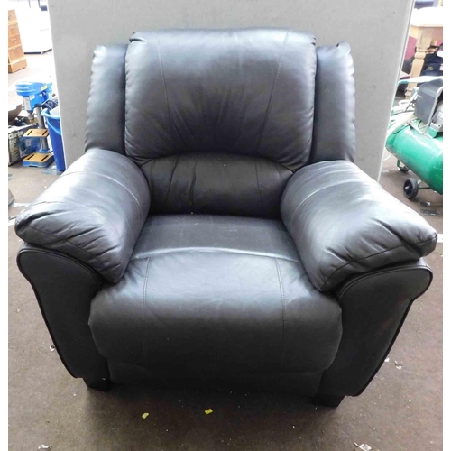 556 - Dark brown leather style chair...