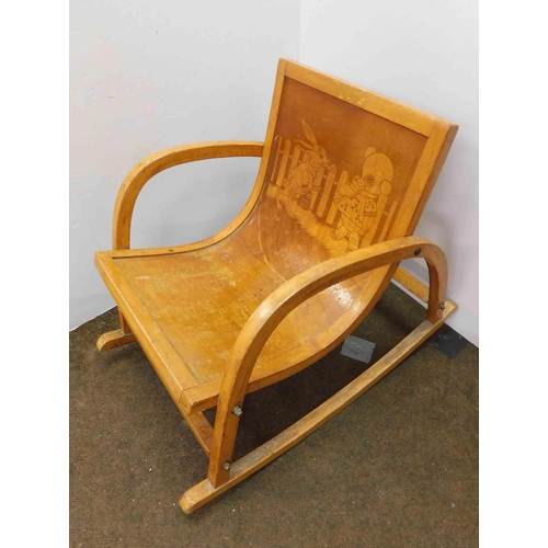 1 - Mid century vintage - bentwood birch children's chair...