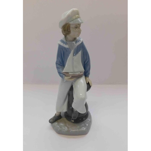 107 - Lladro - Boy with Yacht - number 4810 - no damage