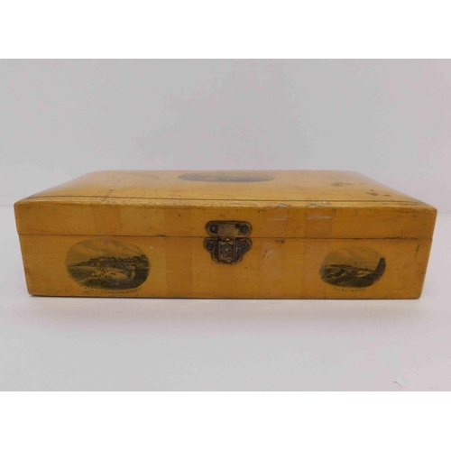 114 - Victorian - Mauchline ware box - Filey pioneer