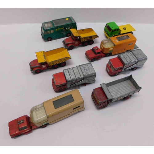 167 - Nine - 1960s Lesney king size - die cast commercial vehicles