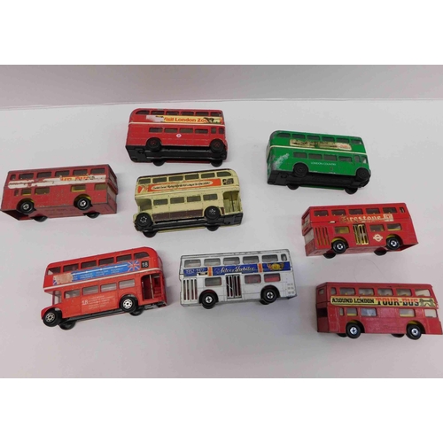 182 - Eight - 1970s Die cast buses - including Corgi/Lesney & Sikh