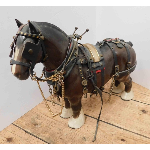 202 - Beswick - shire horse with tack