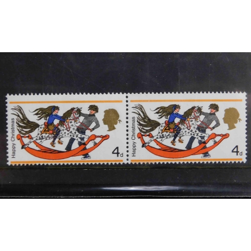 270 - 1968 dated - Christmas pair of stamps - missing writing colour shift...