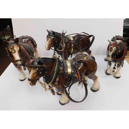 43 - Four - Shire horses & tack