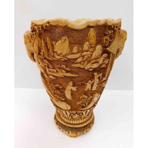 49 - Oriental style - resin vase/planter - approx 11.5