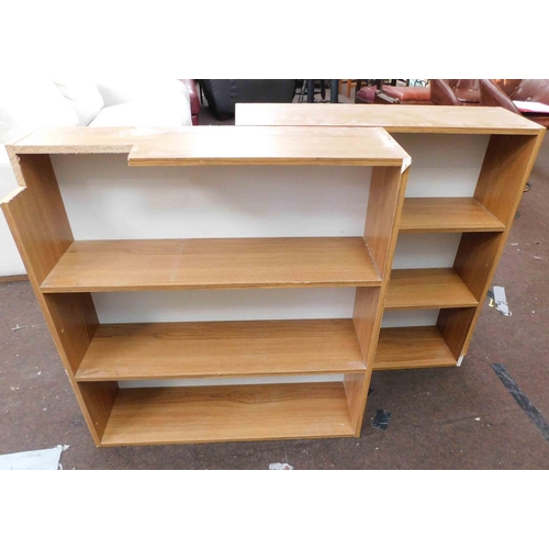 534 - 2x Wooden shelving units - 1x with small cut out