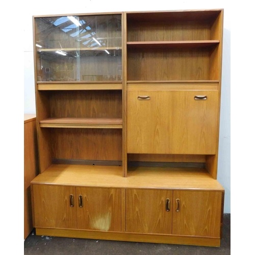 537 - G-Plan double Mid-century wall unit with drinks cabinet section