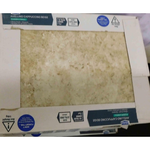 541 - Wickes Avellino cappuccino beige tiles and Aica bathroom shower base approx. 700 x 1200 x 30mm and s... 