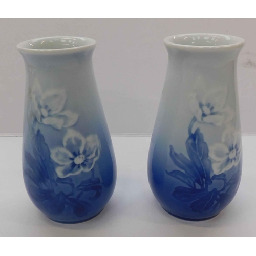 144 - Two - Royal Copenhagen vases - approx 5.5