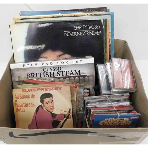 25A - Elvis vinyl - cassettes & CD's...