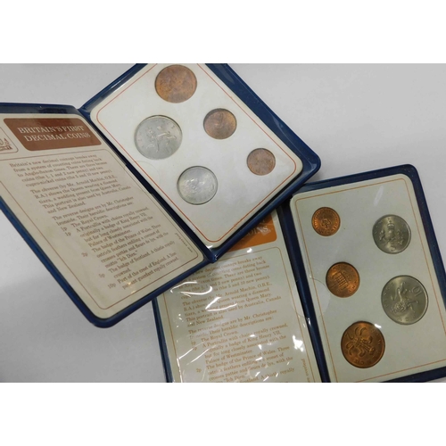 266 - Two - sets of Britains first decimal coins