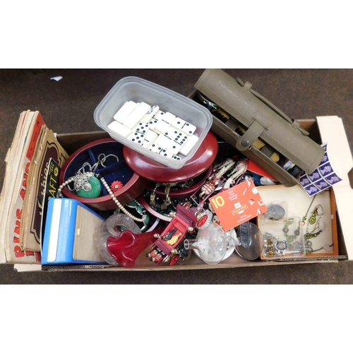 41 - Mixed items including - jewellery box/watches & compass...