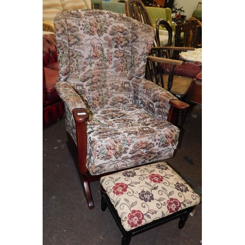 557 - Vintage style rocking chair with footstool