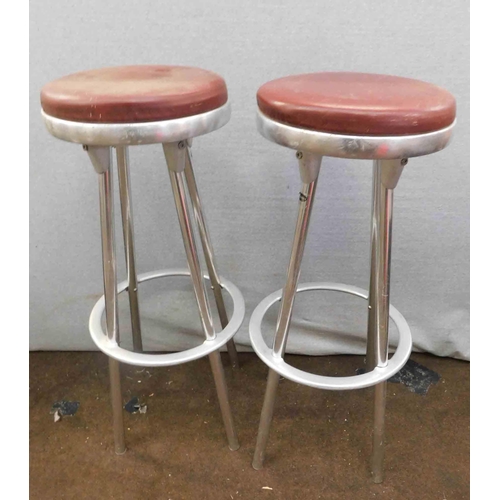 560 - Pair of vintage industrial style bar stools