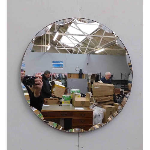 611 - Vintage circular pie crust style mirror