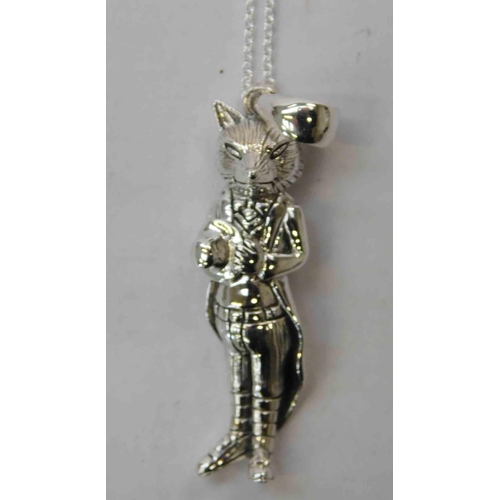 97 - Silver - Mr Fox pendant on silver chain