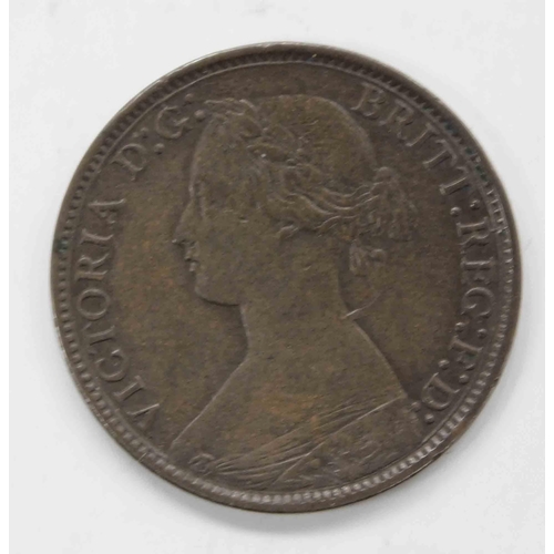 135 - 1869 dated - 1/4d Farthing coin