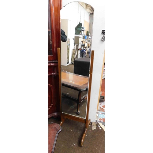 542A - Vintage oak cheval mirror