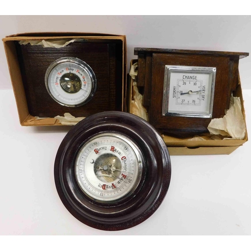 55 - Three - Vintage old/new shop stock - barometers as new