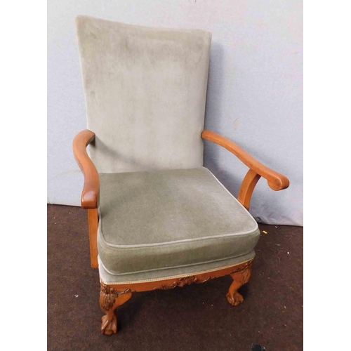 550 - Vintage armchair with wooden arms