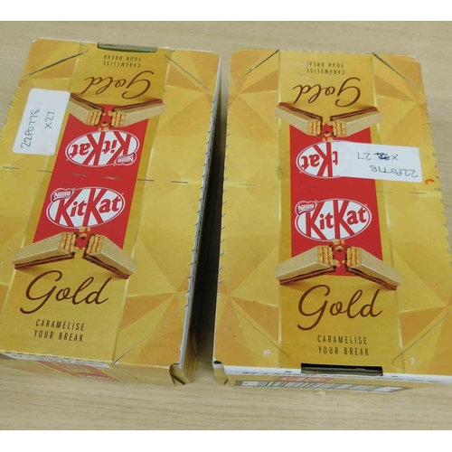 659 - 2x Boxes of 27, 4 finger KitKat gold bars - BB 11/22