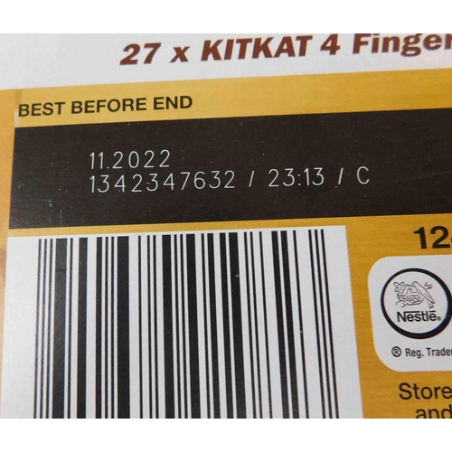 659 - 2x Boxes of 27, 4 finger KitKat gold bars - BB 11/22