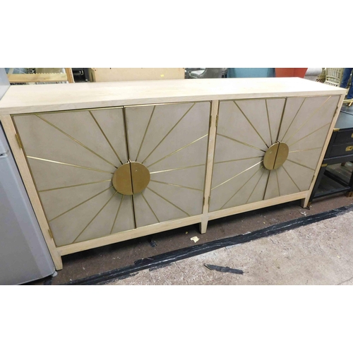 829 - Large art deco style four door sideboard ( new - ex display) approx 79