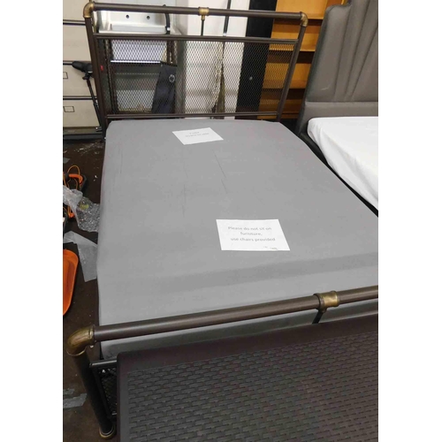 831 - Industrial style double bed and mattress (new - ex display)...