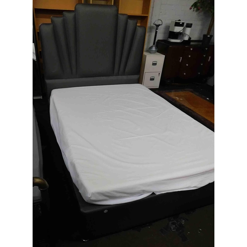 832 - Art Deco style double bed and mattress (ex-display)