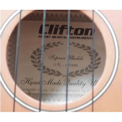 94 - Clifton - ukulele with case & instruction book