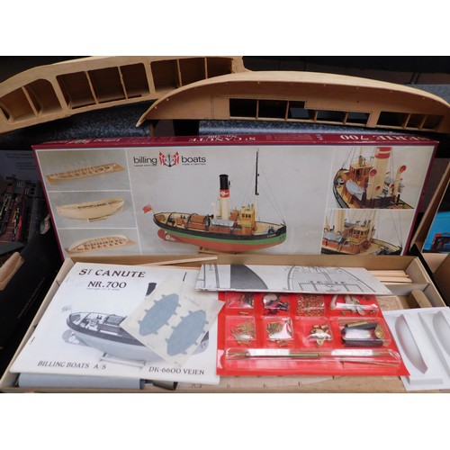 86 - Two - boat building kits - yacht & St.Canute billing boat - unchecked