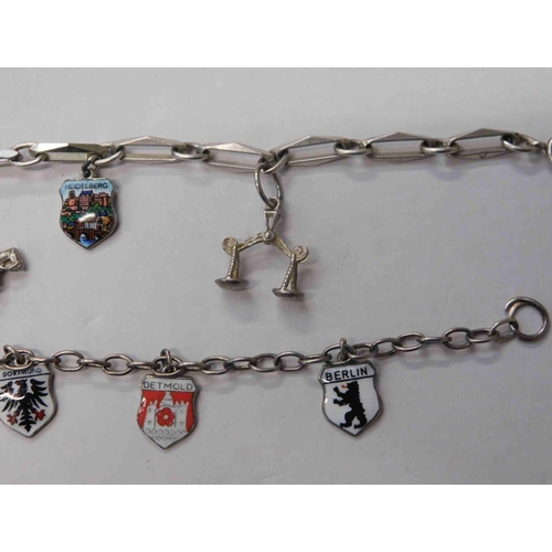 103 - Two - Sterling silver charm bracelet