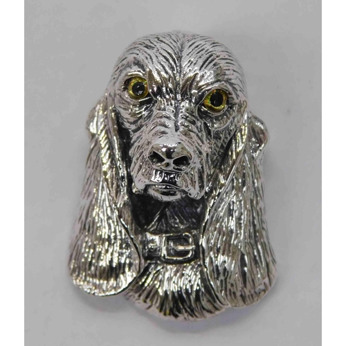 116 - Silver - dog brooch