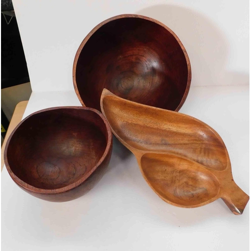 238 - Two - wooden bowls & wooden plate