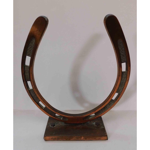 239 - Brass horse shoe on stand - 12