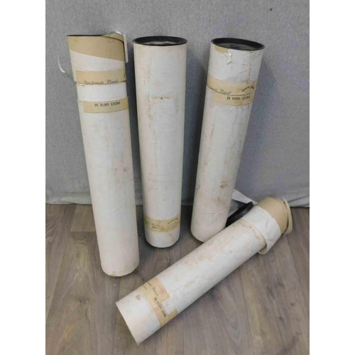 523 - 4x Rolls of marquetry/ wood veneer sheets