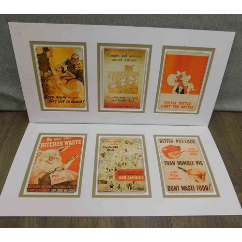 650 - 2x Groups of 3 WW2 careless talk prints