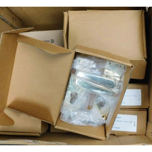 788 - Box of new brass door handles